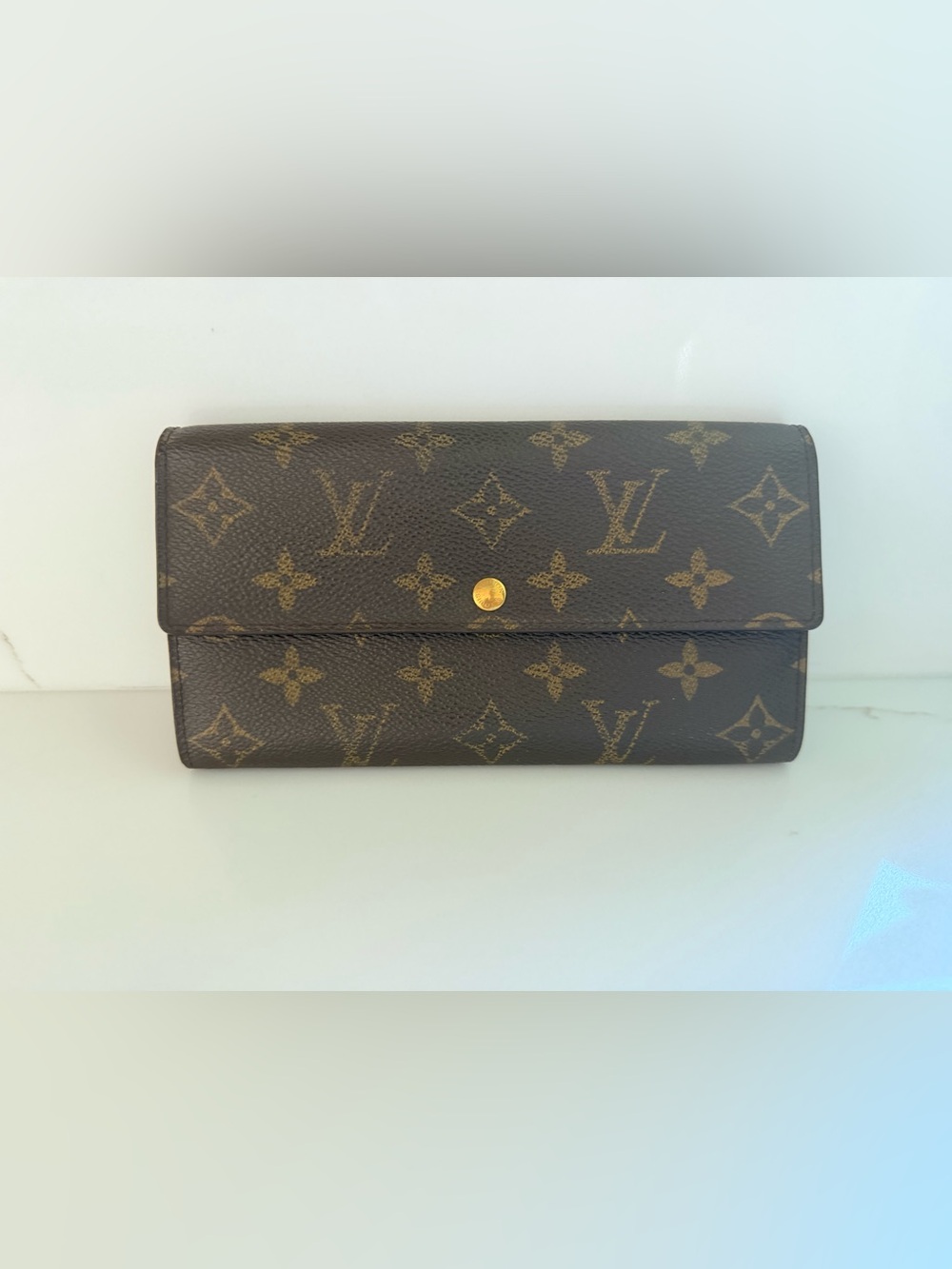 Louis Vuitton Monogram Canvas Continental Wallet in Brown and Gold